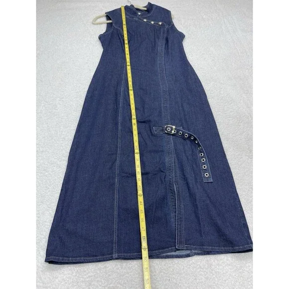 Anthropologie Porridge Midi Dress Women Denim Hardware Preppy Vacay Large NWT - Picture 5 of 12